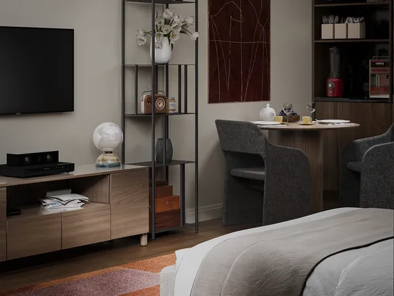 Тумба Basic под ТВ с нишей ширина 170 см (натуральный дуб)