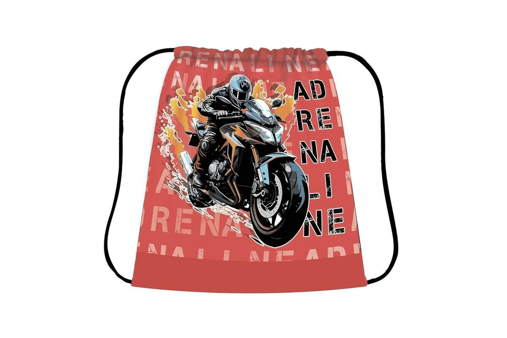 Сумка д/сменной обуви цветная, ткань, дизайн 420/340 "Адреналин 2024" (Пчелка)