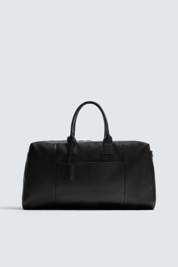 ZARA ДОРОЖНАЯ СУМКА ИЗ КОЖИ, ЧЕРНЫЙ