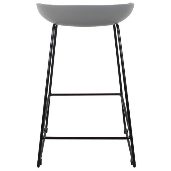 Стул полубарный Neo серый с чёрными ножками
