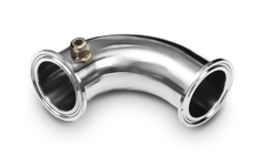 Угол отвода 90 град. с фланцами 1,5" и кабельным вводом под термометр