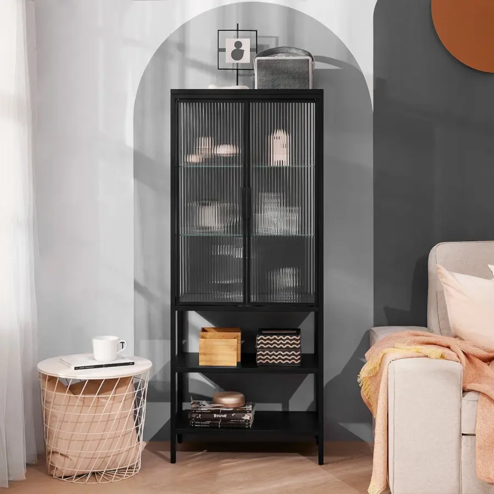 Шкаф-витрина - MOSSJÖN / MOSSJON IKEA/  МОССДЖОН  ИКЕА,  146х60 см,  серый