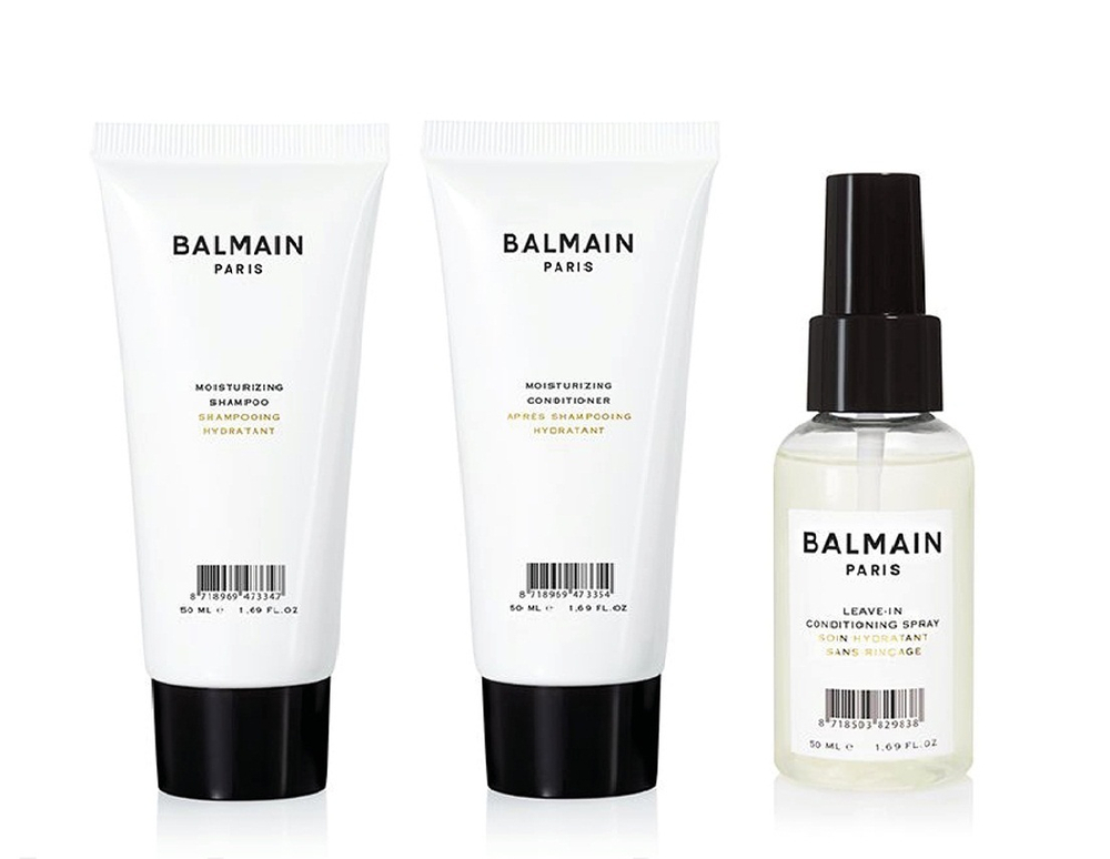 Balmain Hair Couture Сумочка для косметики (шампунь увлажняющий 50 мл, кондиционер увлажняющий 50 мл, несмываемый спрей-кондиционер 50 мл.)