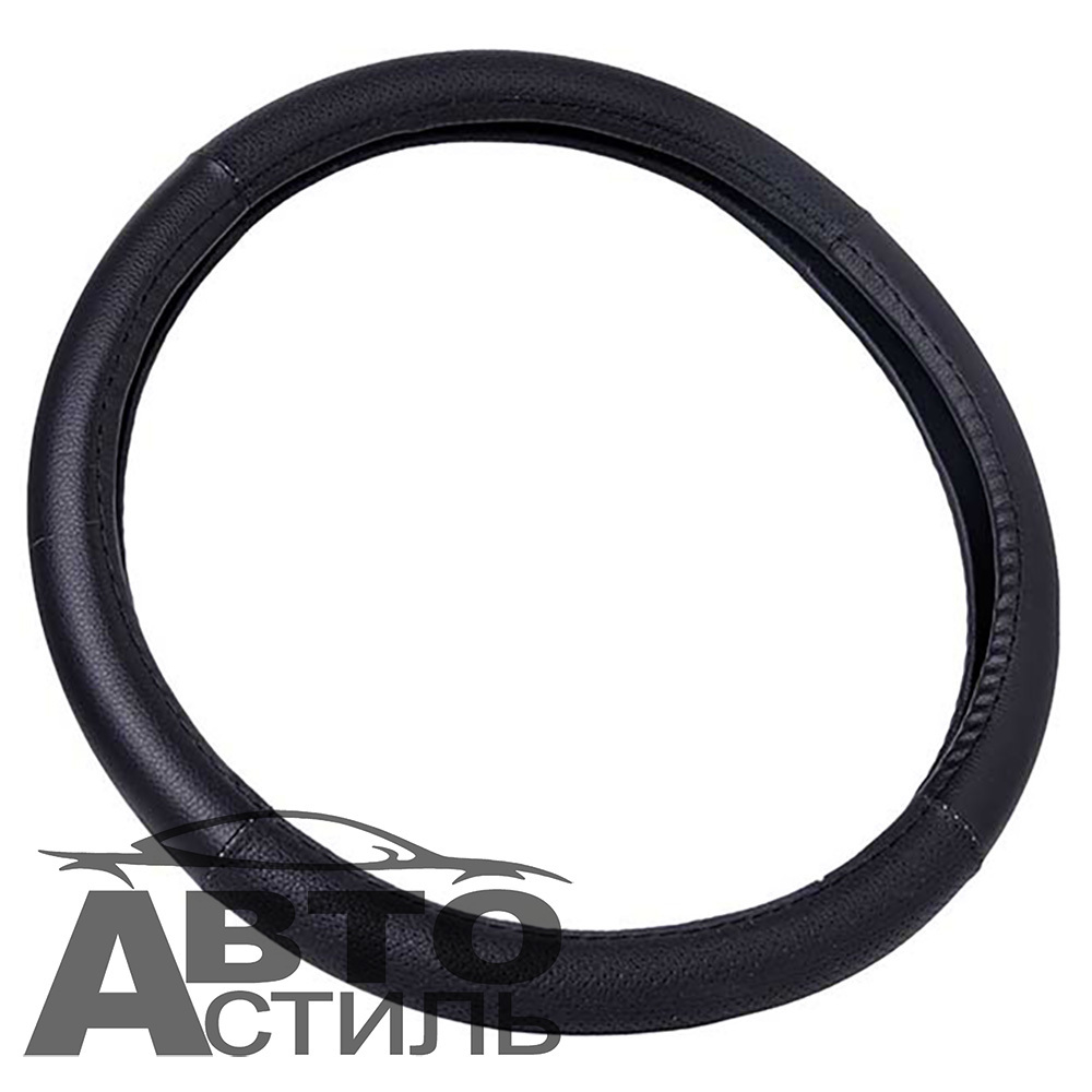 Оплетка на руль круглая Coolpart MAXIMAL (39*40) к/з черный/черный 009BL-BL