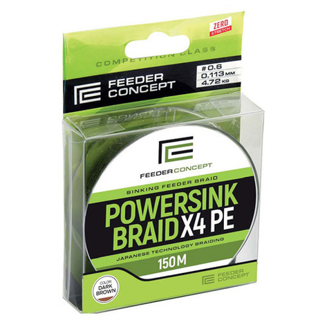 Леска плетёная Feeder Concept POWERSINK Dark Brown 150 мм, 0.11 мм
