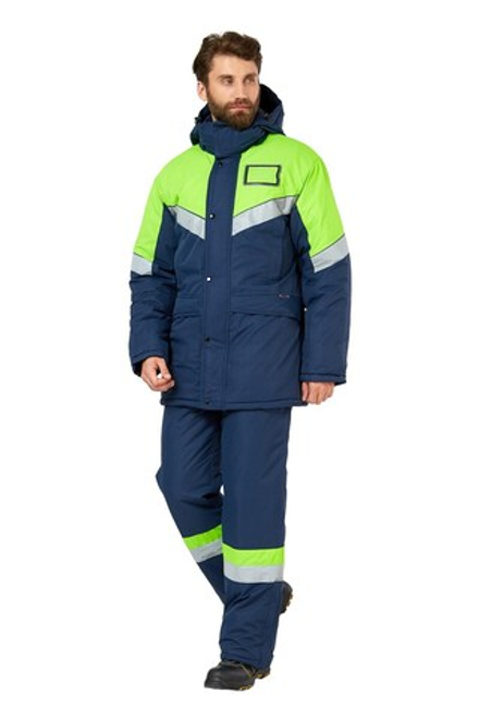 Костюм "Илион" синий/неон (зимний)