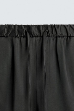 ZARA СТРУЯЩИЕСЯ БРЮКИ-ДЖОГГЕРЫ, ЧЕРНЫЙ