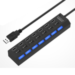 Картридер USB - Xaб Smartbuy SBHA-7207-В 7 портов с выкл.
