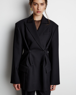 Жакет с дополнительными петлями из шерсти черный