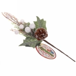 Ветка хвойная «Белый снег», 29 см