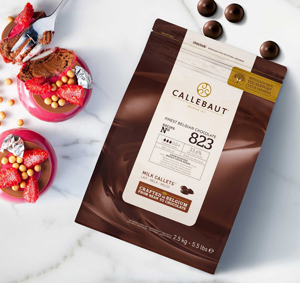 Бельгийский молочный шоколад 823 33,6% Barry Callebaut 2,5 кг.
