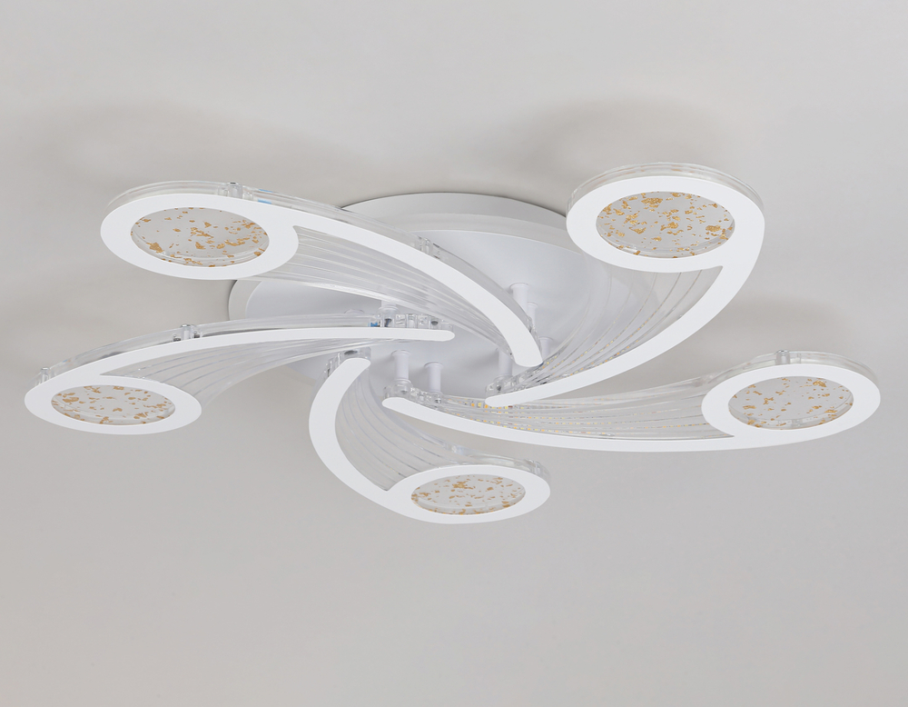 Светильник потолочный светодиодный с пультом FA4476/5 WH белый 98W 3000K+BL/4200K+PU/3000K+6400K D620*75 (ПДУ ИК)