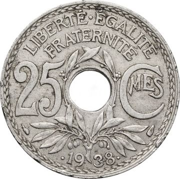 25 сантимов 1938 Франция
