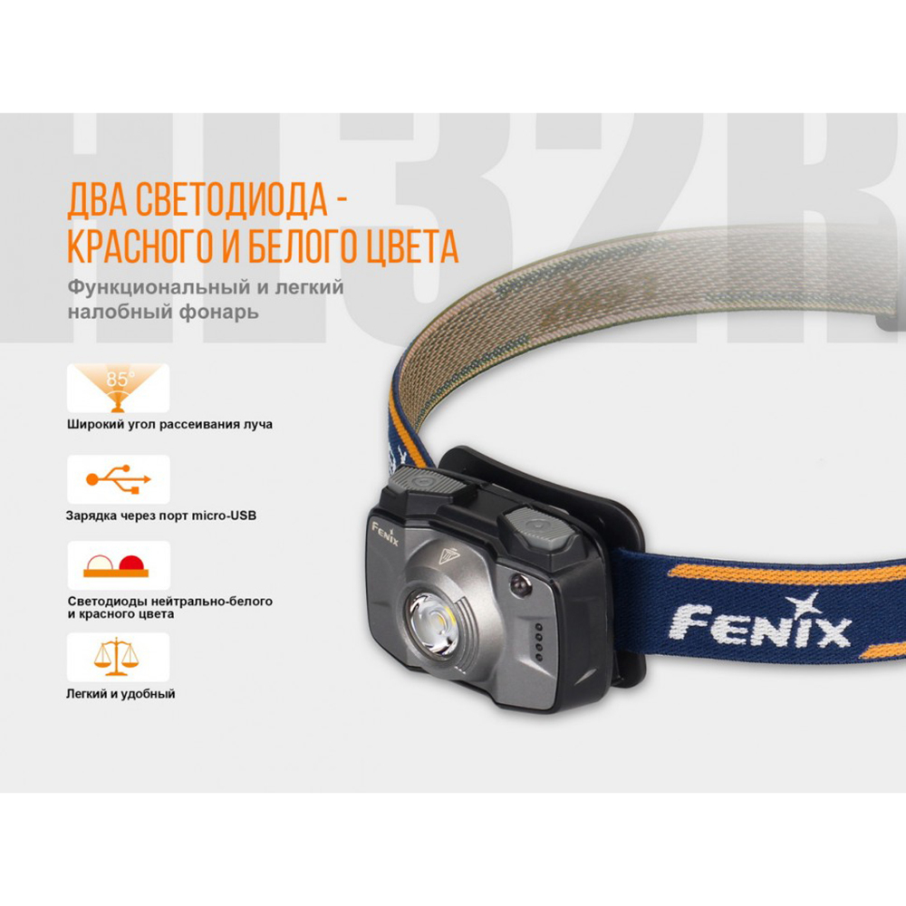 Фонарь Fenix HL32R серый
