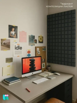 Поролон акустический 30x2000x1000 мм, темно-серый, ППУ SPG2236