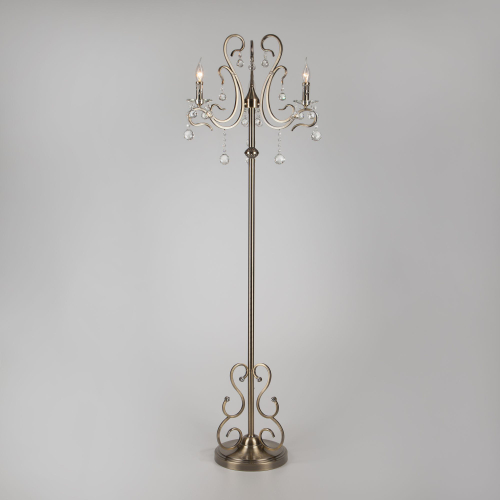 Напольный светильник с хрусталем 12505/3F античная бронза