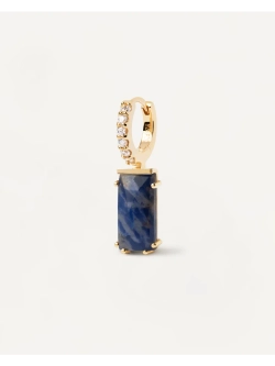 Одиночная серьга Kaori Sodalite серебро 925 пробы покрытое золотом