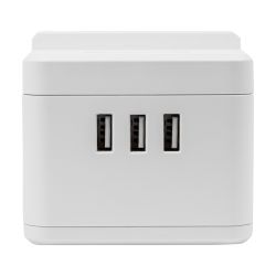 S-GCD2-1.5SBUH WHITE Удлинитель серии Standard. с-з. шнур 1.5м. 2 гнезда. 3 USB. 16А. держатель для телефона. Белый. ТМ Uniel