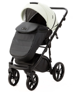 Детская коляска Adamex Nola Deluxe 2 в 1 N-SD104 (КРЕМОВАЯ КОЖА + ЧЕРН.КОЖА)