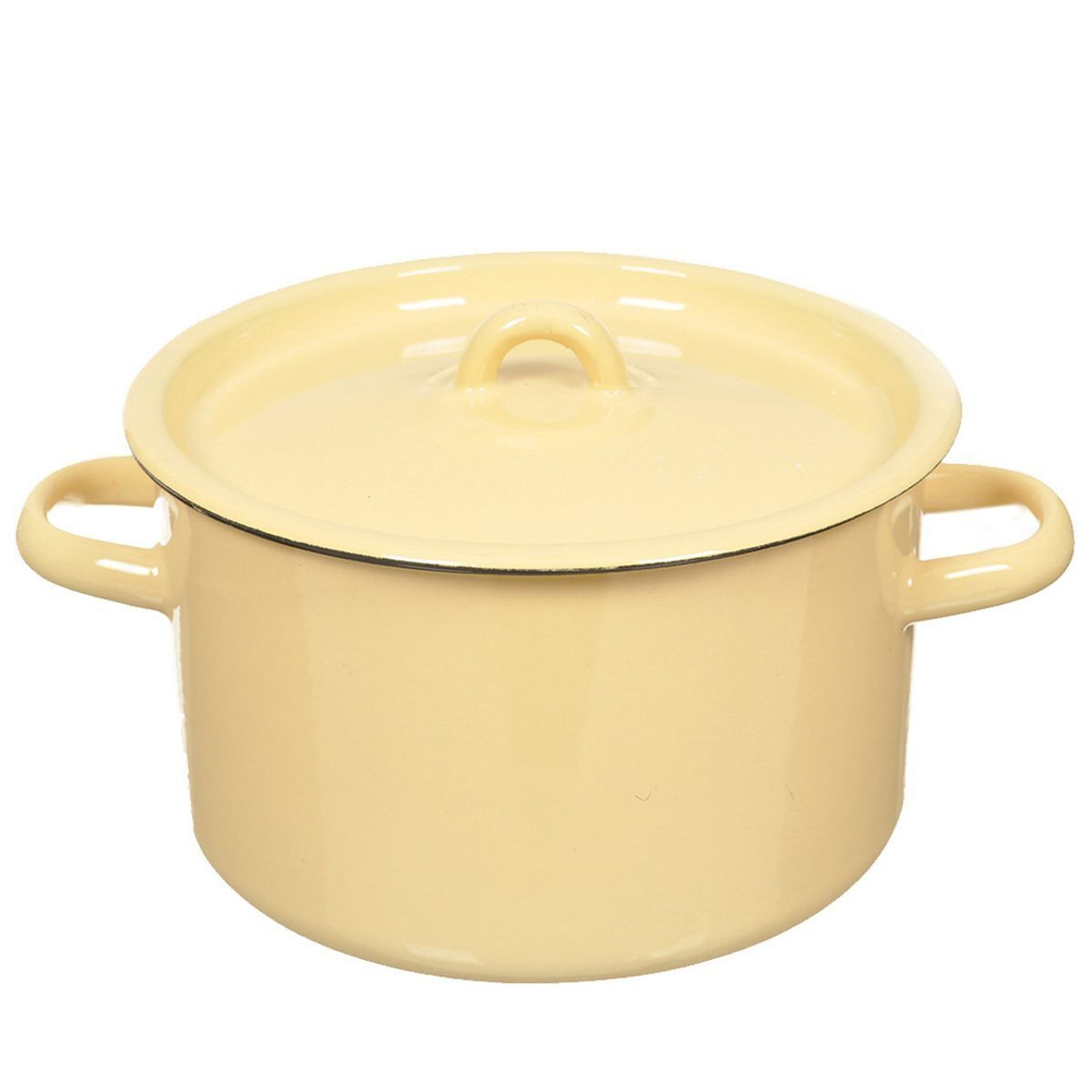 Кастрюля сталь, эмал, 2.9 л, с крыш, СтальЭмаль, 2с16/1, в асс, индукц