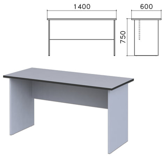 Стол письменный "Монолит", 1400х600х750, цвет серый,22.11
