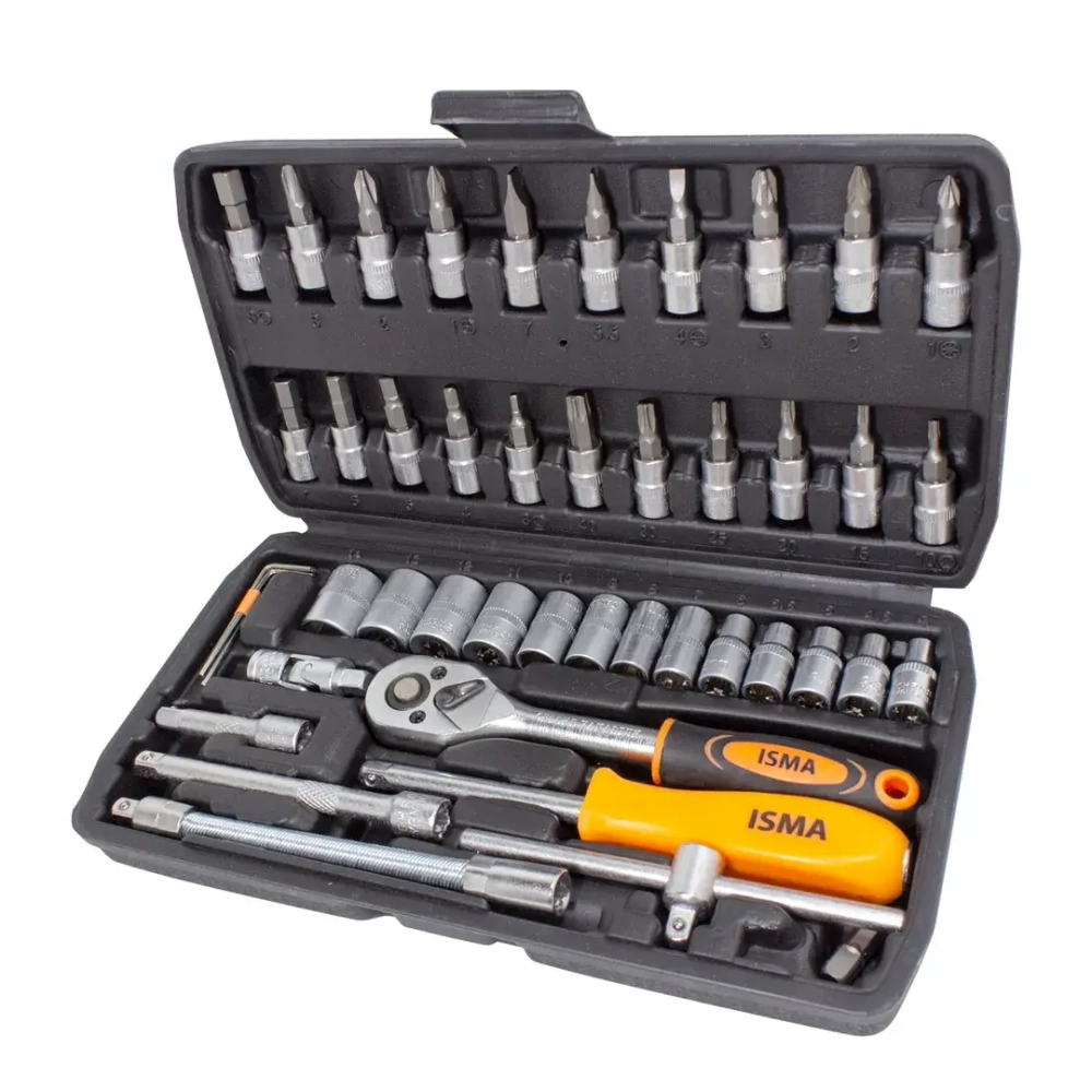 Набор инструментов 46пр.1/4''(6гр.)(4-14мм) ISMA ISMA-2462-5