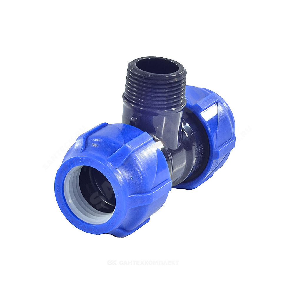 Тройник компрессионный ПЭ Дн 20х1/2"х20 НР Ру16 VALFEX 1210022001220