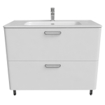 Тумба напольная с умывальником IDDIS Brick, белая, 100 см, BRI10WFi95K