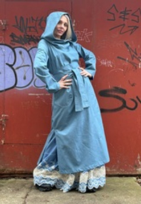 Юбка / с вышивкой / джинс голубой