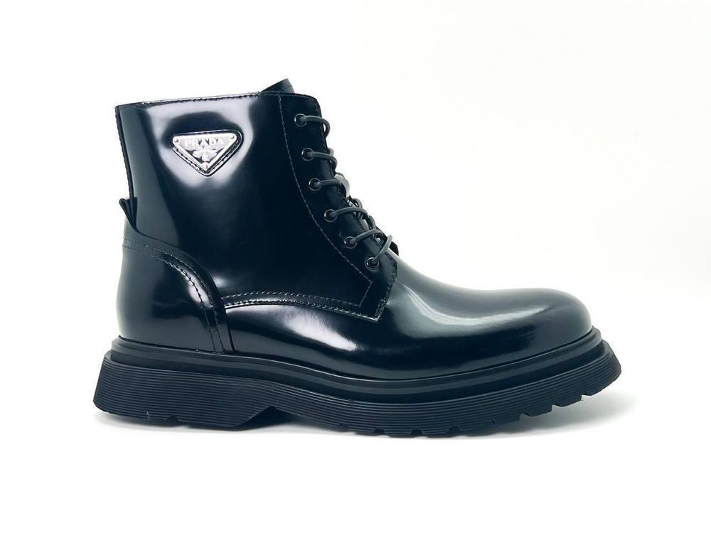 Ботинки Prada Brushed leather combat