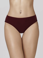 Хлопковые трусики-слипы со средней линией талии (Размер: L) (Цвет: бордовый)