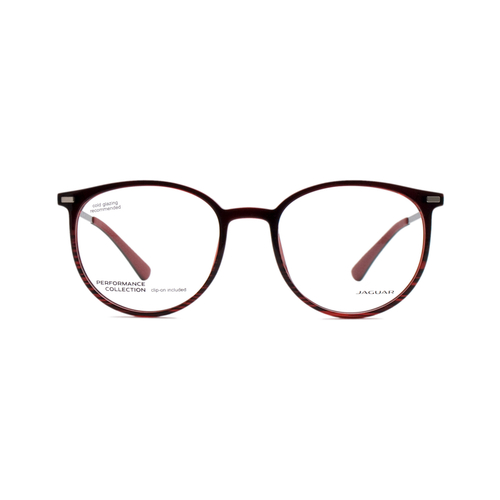 Оправа круглая Jaguar 36835 2100 с клипом черная с бордовым