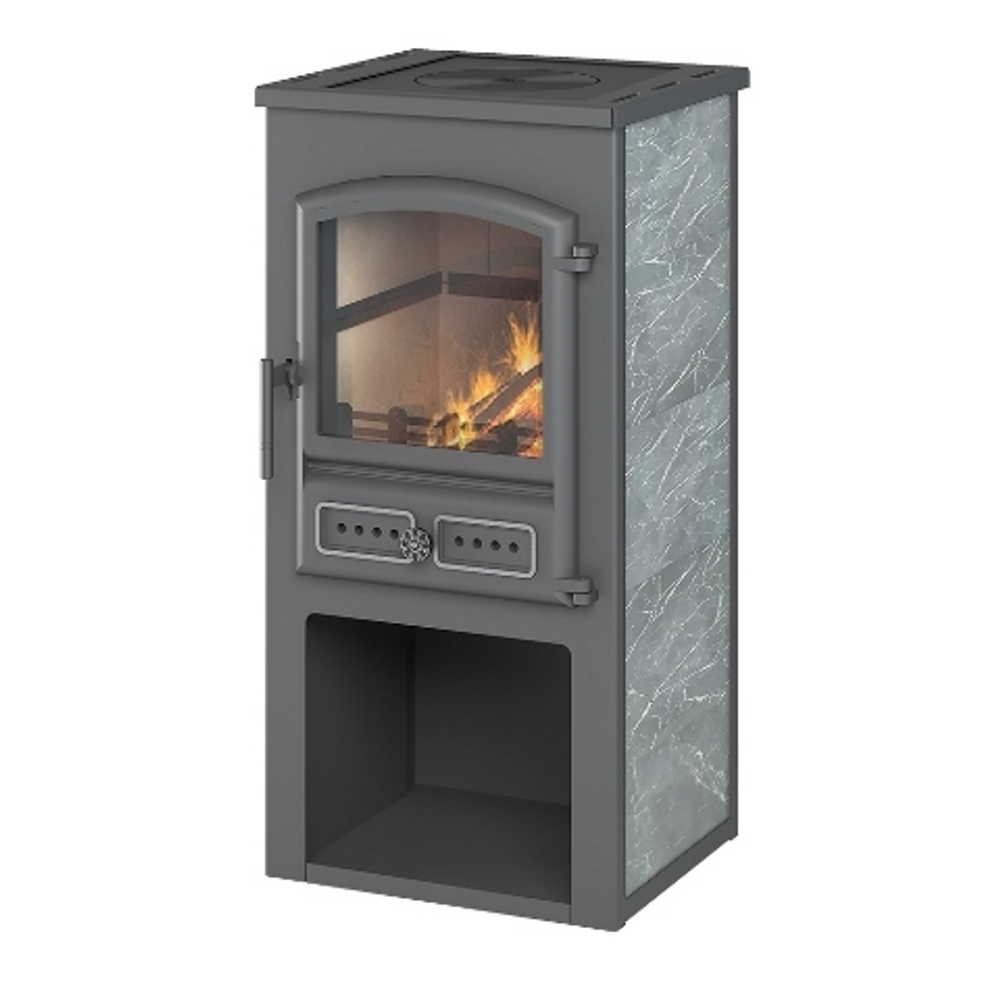 Камин ЭТНА (БКД) с плитой "Талькохлорит" Ø 115мм