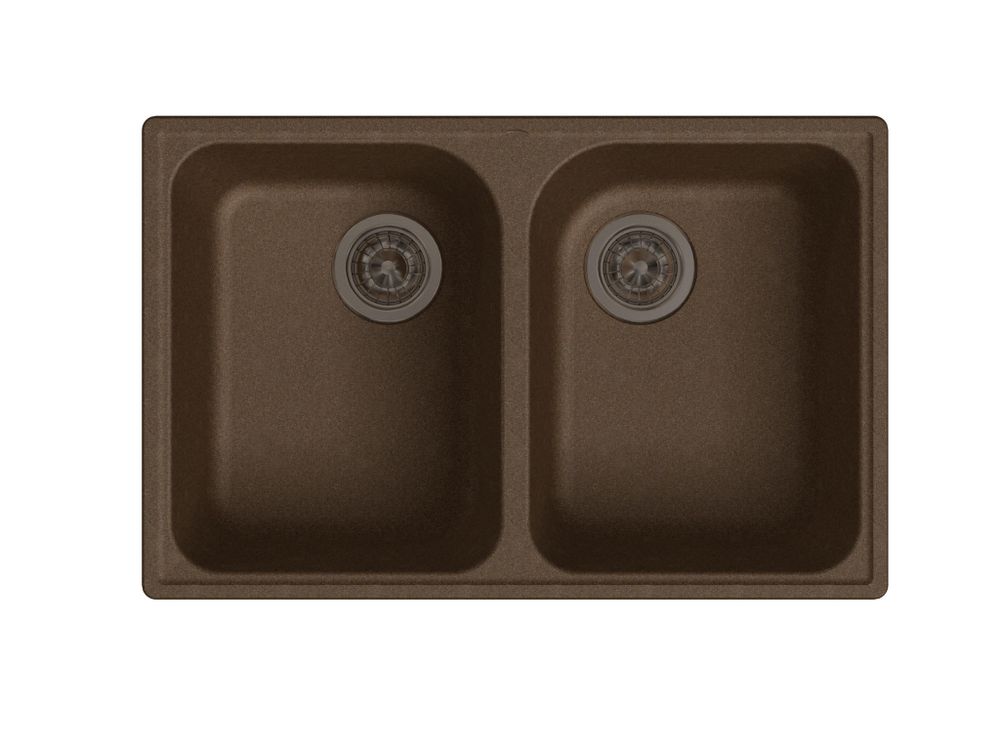 GranFest QUARZ (ECO-15) Мойка  2 чаши 740*480 (терракот) арт. GF-Z--