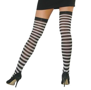 Чулки карнавальные "Зебра" черная полоса (размер 2-3)
