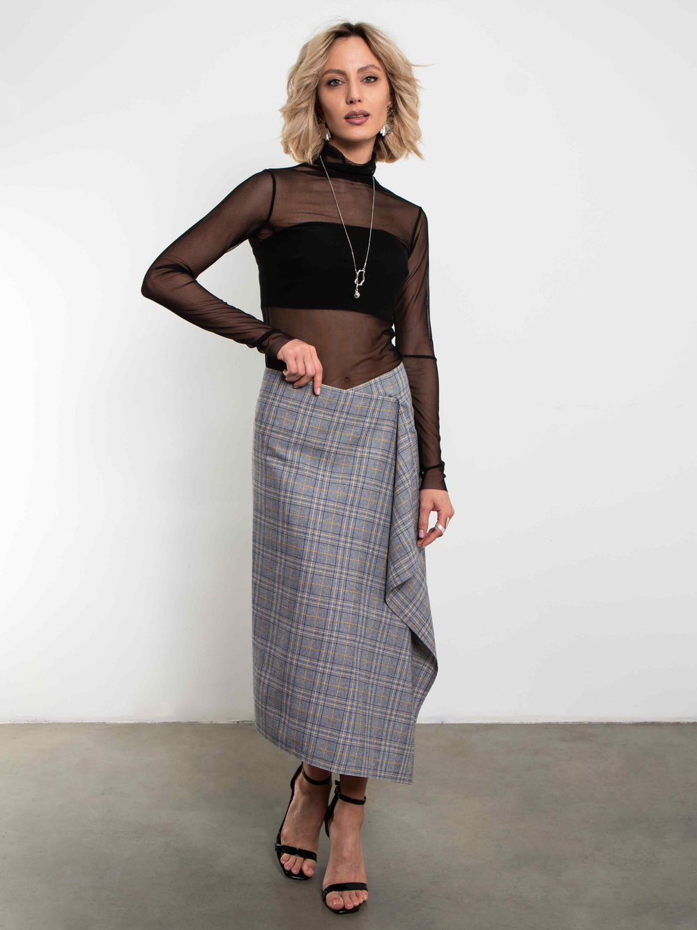 Юбка Мелодия формы (серая клетка)