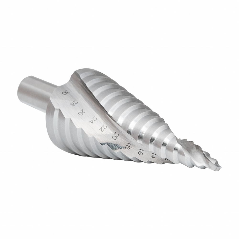 Ступенчатое сверло со спиральной канавкой HSS M2, 13 ступеней, 1/8"-1/2"
