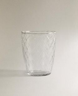ZARA HOME СТАКАН ДЛЯ ЗУБНЫХ ЩЕТОК С УЗОРОМ «РОМБЫ», ПРОЗРАЧНЫЙ