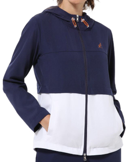 Женская теннисная куртка Australian Slam Jacket With Printed Hood - Blue