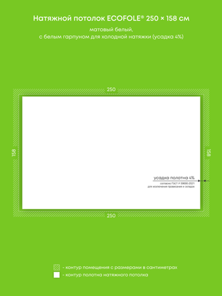 Матовый натяжной потолок 4 м2
