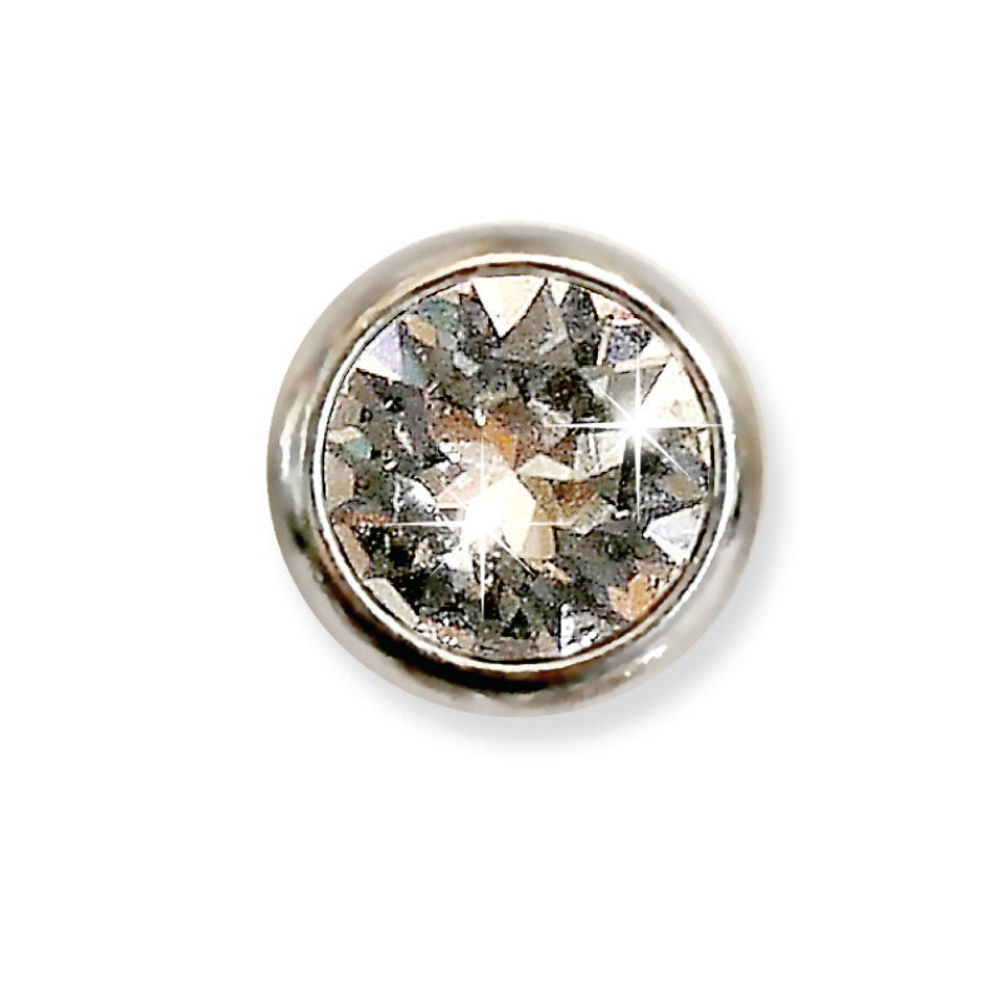 Серьги для ушей BIOJOUX BJT960 Crystals from SWAROVSKI Fat Bezel TITANIUM post -5mm Италия
