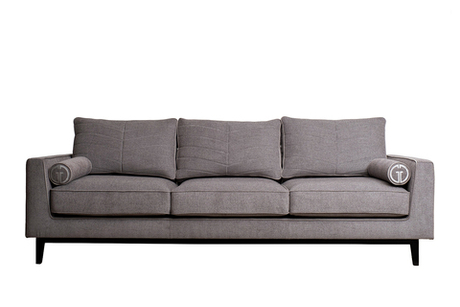 Диван шенилловый Garda Decor Madrid Memory трехместный коричневый с кантом