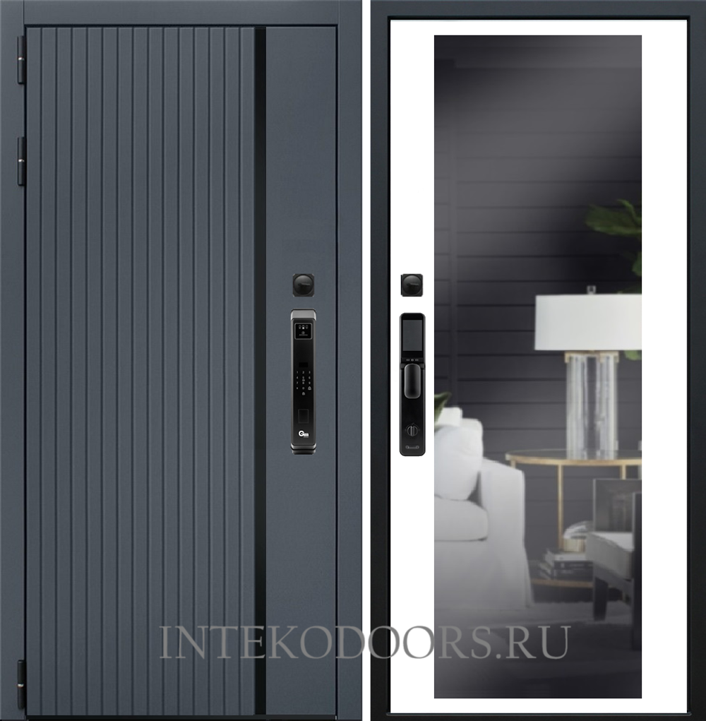 Агат Графит с зеркалом V8