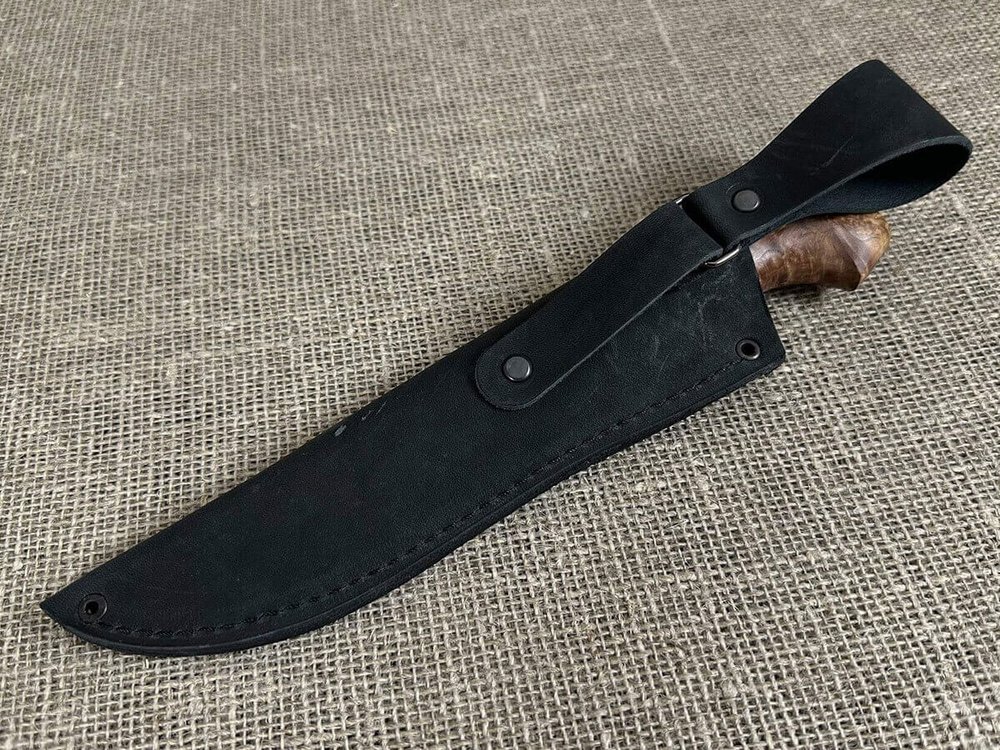 Финский нож Пуукко, рукоять мореная карельская берёза