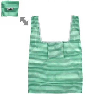 Сумка хозяйственная 36х54см полоска зеленая