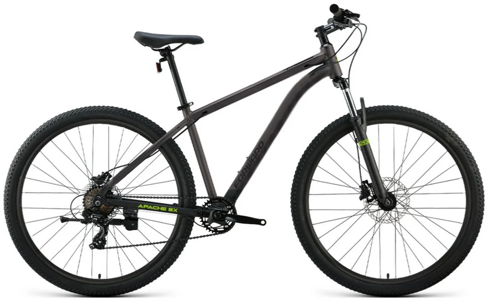 Велосипед 29" FORWARD APACHE SX, рама 19" тёмно-серый/чёрный 2026