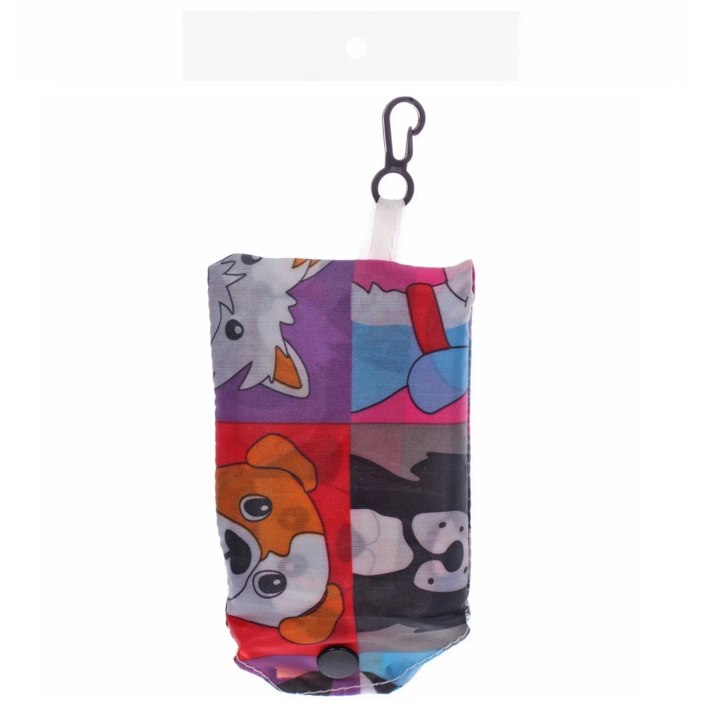 Сумка - шоппер с карабином «ИДЕЯДОМА», принт собачки, 60*38см/нагрузка до 10кг (инд. пакет истикер)