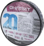 Изолента ПВХ Онлайт OIT-B19-20/BL 19 мм черная 20 м