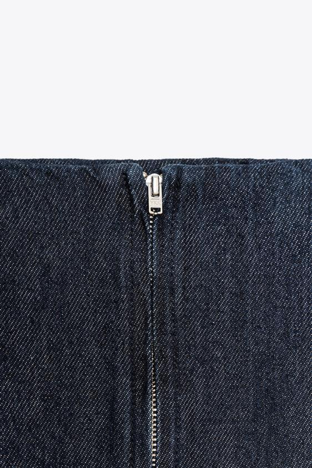 ZARA ДЖИНСОВАЯ ЮБКА-МИДИ ZW COLLECTION, СИНИЙ