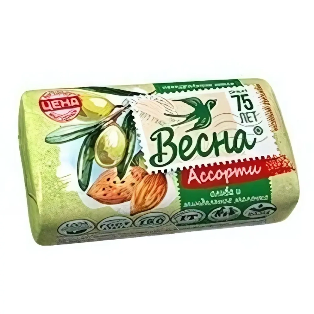 Мыло туалетное ВЕСНА Олива и миндальное молочко 90 г